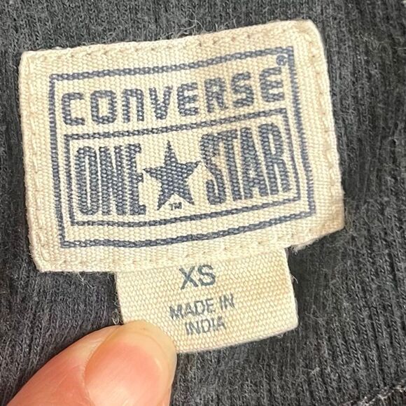 Converse One Star Women's Black Long Sleeve Button Down Top XS - Picture 9 of 10